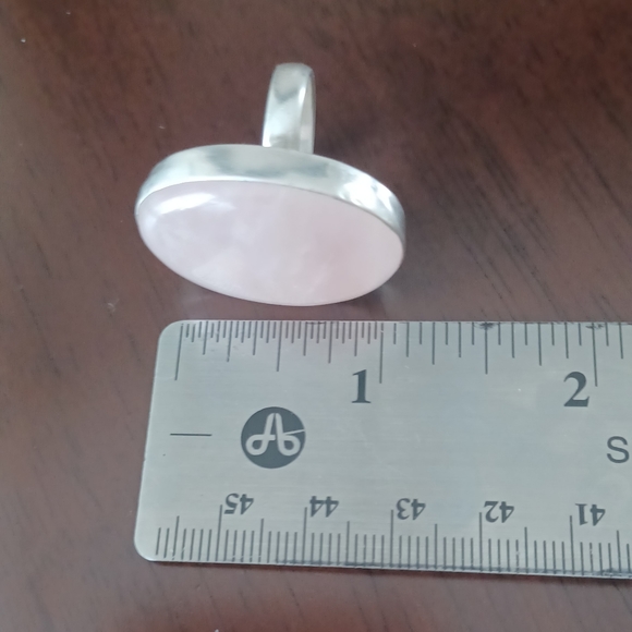 Real ROSE QUARTZ  SILVER RING - Picture 3 of 9